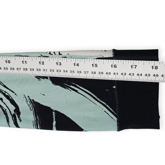 Eva Varro Abstract Brushstroke Tunic - Women's S - Open Back Teal and Black - Picture 6 of 8